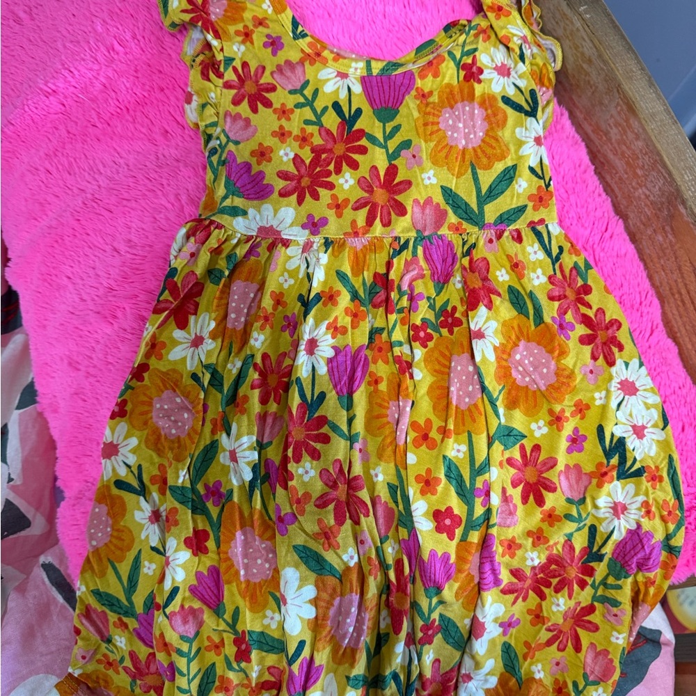 Tea Collection Yellow Floral Kids Dress